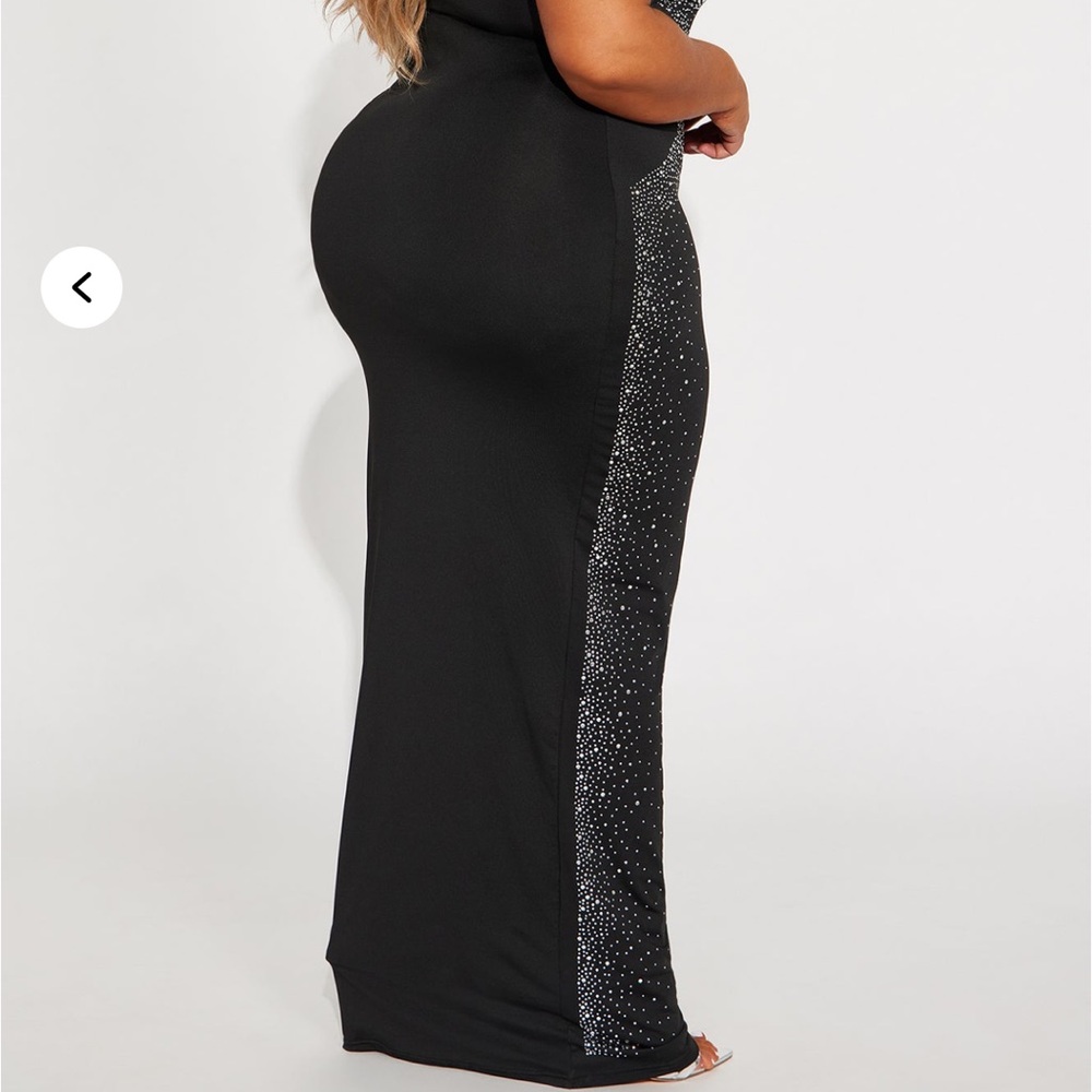 Black Rhinestone Maxi Dress - Picture 5 of 7
